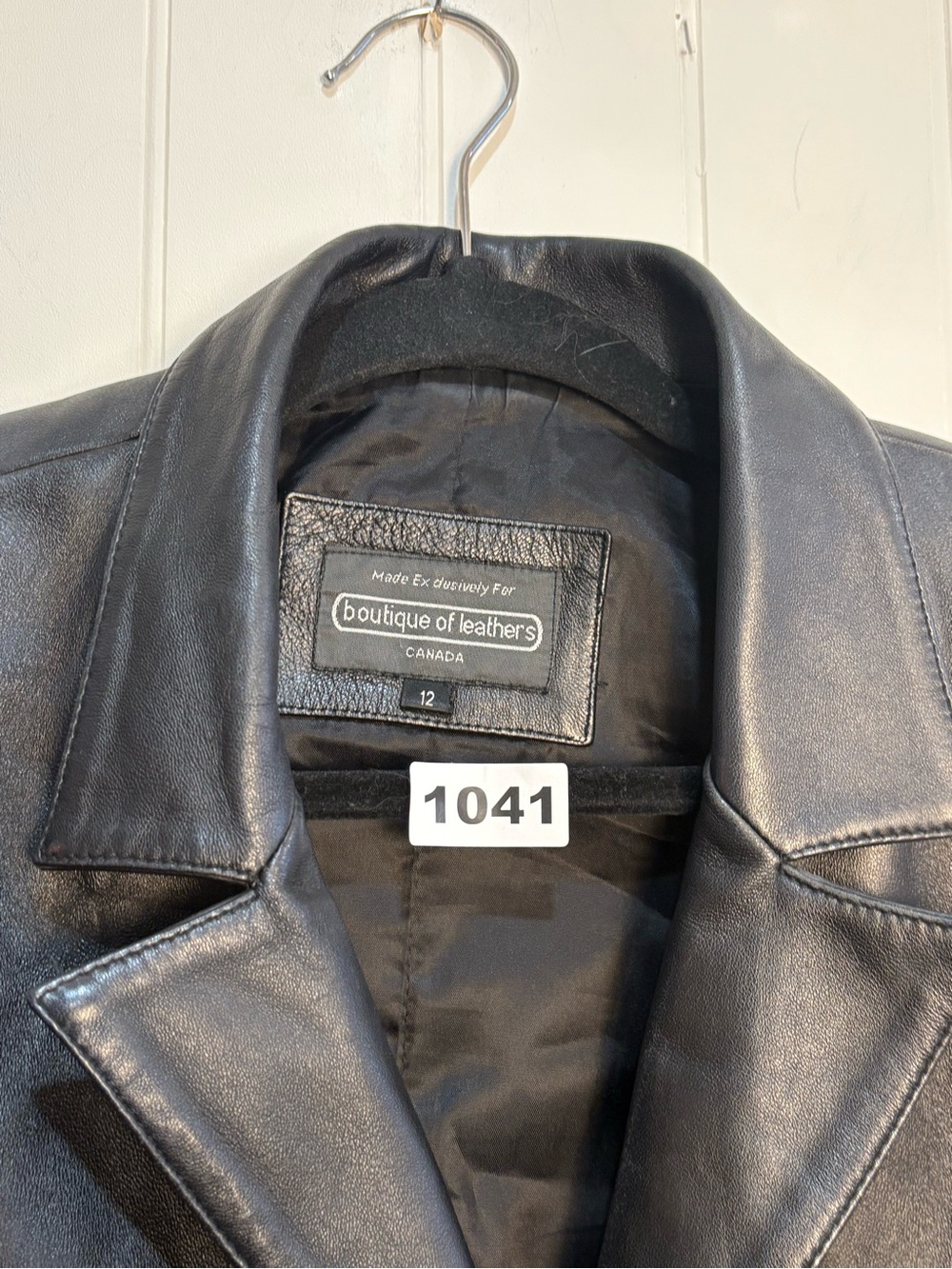 Vintage Black Genuine Leather Jacket Women’s Tailored Minimalist 90s Coat 12 - Picture 11 of 13